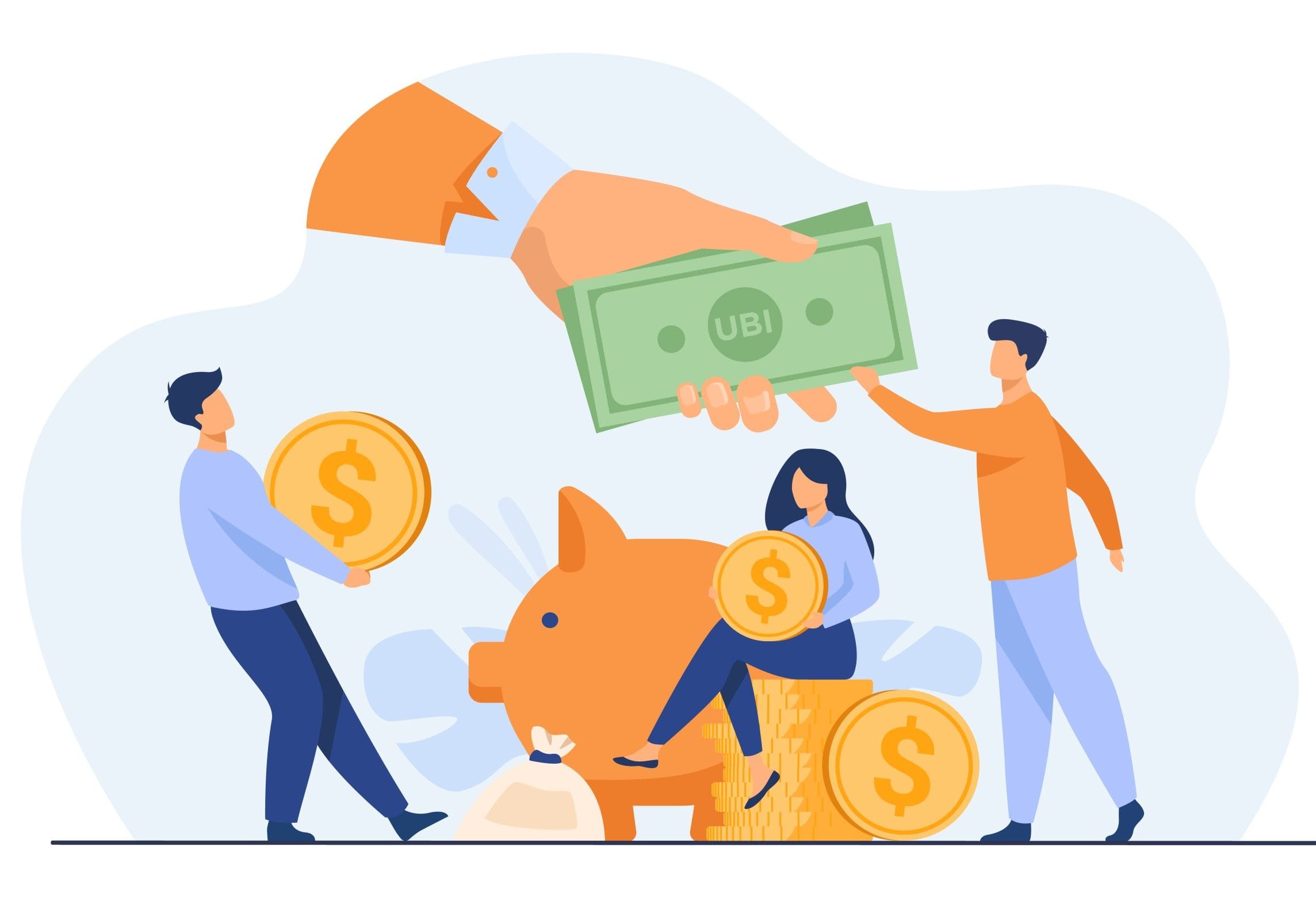 Social support concept. Residents getting basic benefits from government. Flat vector illustration income, charity, financial help, poverty reducing concept